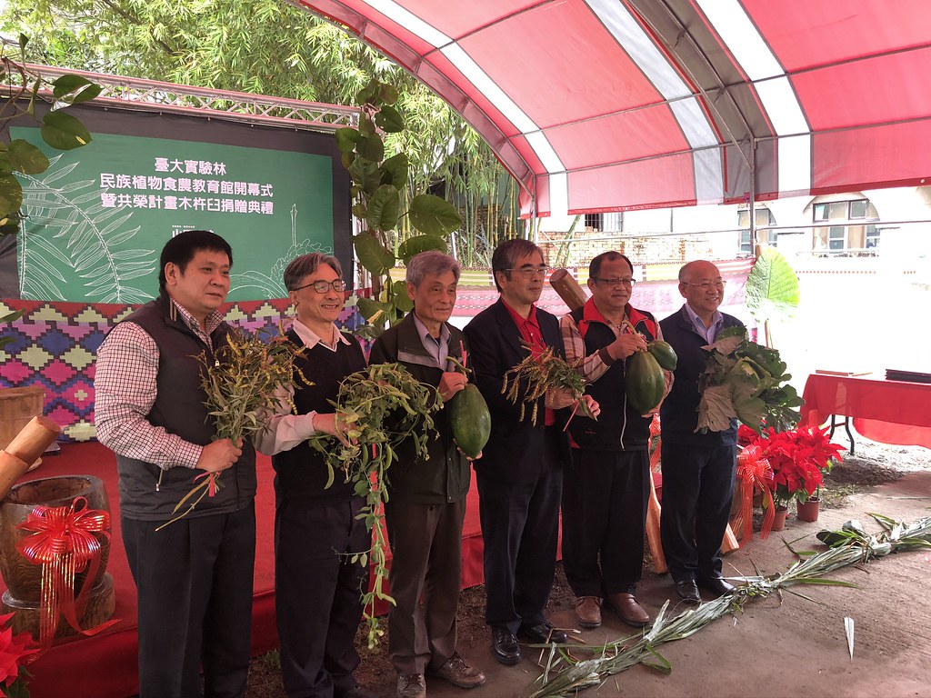 剪綵以樹豆、木瓜、高麗菜為代表，說明不同時期由不同政權引入台灣的植物。攝影：廖靜蕙